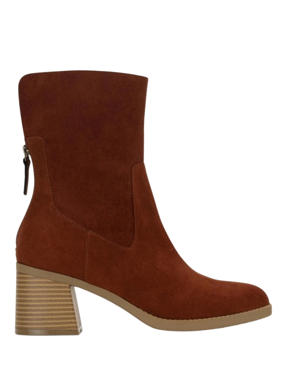 NIB Sun + Stone Lyraa Ankle Boots Mahagony Zip Back Size 11